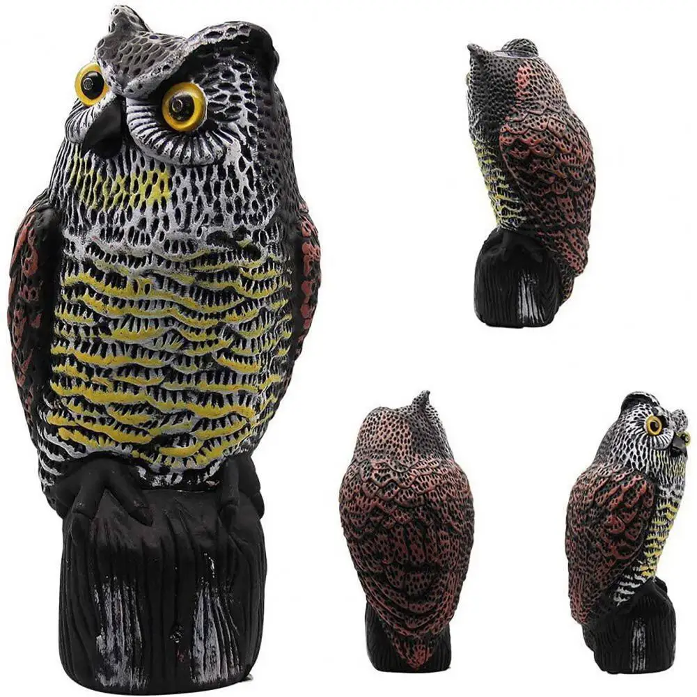 

Owl Garden Statue Solar Light Induction Eyes Owl Sculpture Making Sound Figurines Halloween Home Decoration Animal Ornament