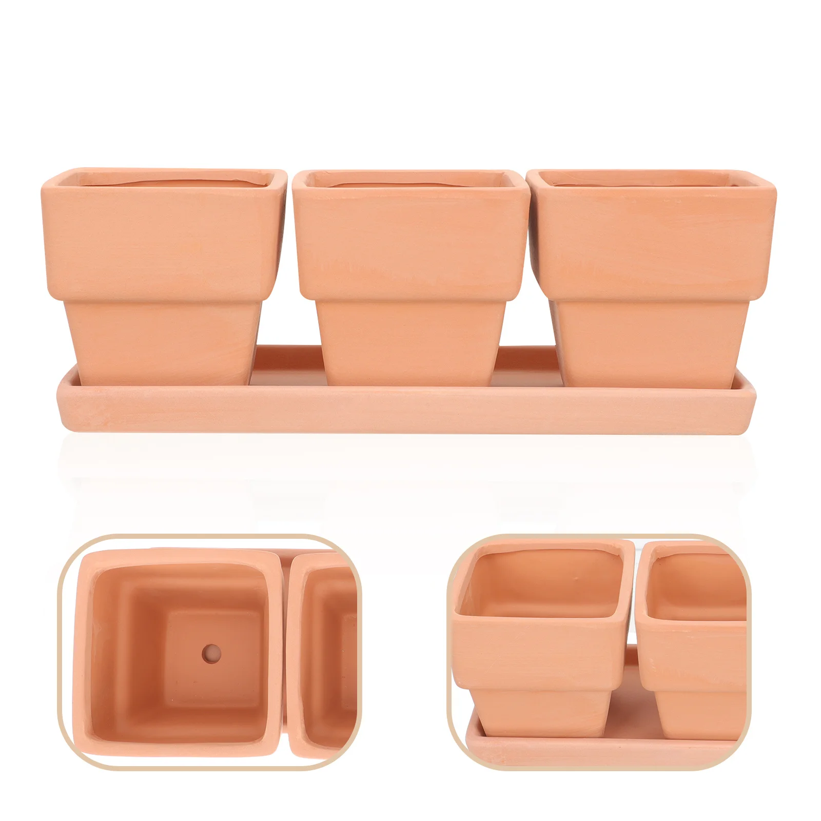 

1 комплект красных терракотовых кашпо в современном минималистичном стиле для декора дома, офиса, балкона (для использования в помещении и на улице)