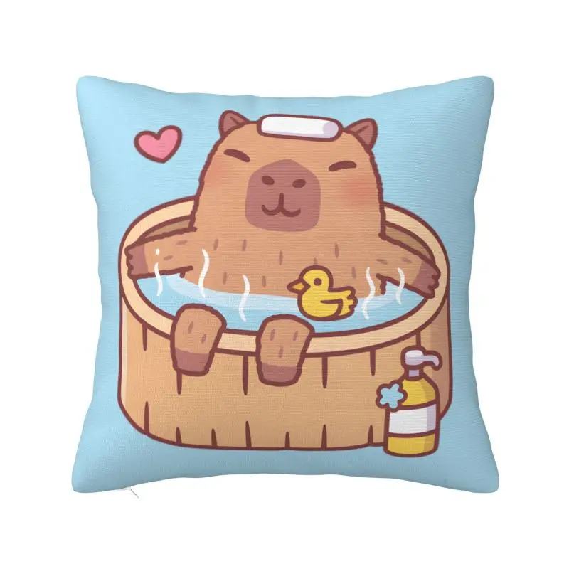 Funny Capybara And Ducky Throw Pillow Case Home Decorative 3D Print Sofa Cushion Cover Polyester Soft Pillowslip Dakimakura