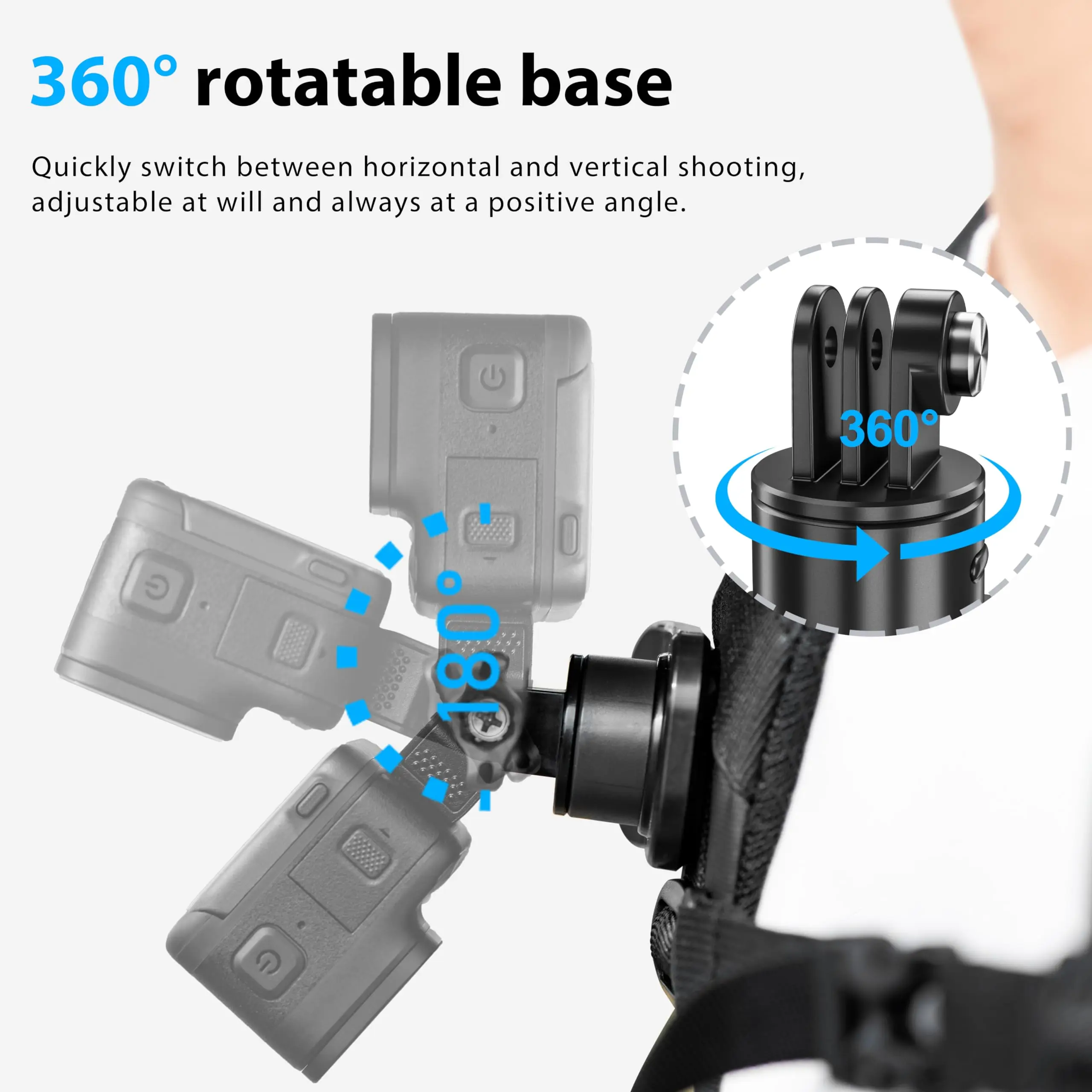 For OSMO Pocket 3 360° Rotation Backpack Clip Mount Shoulder Strap Accessories for DJI Pocket 3/OSMO Pockt/Action Cameras