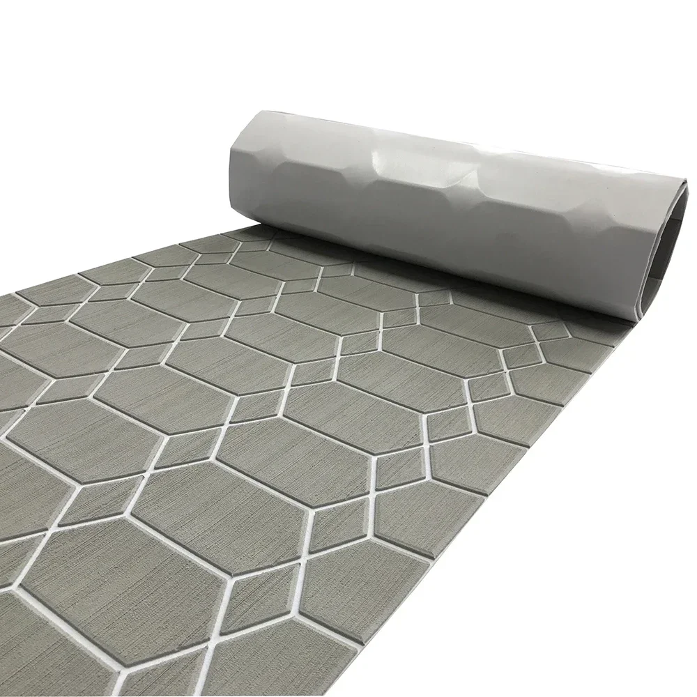 2400*550*5mm Hexagon Cut Mats Self-adhesive Faux Boat Decking Sheet EVA Foam Flooring Pad Accessories Marine Yacht Swimming Pool