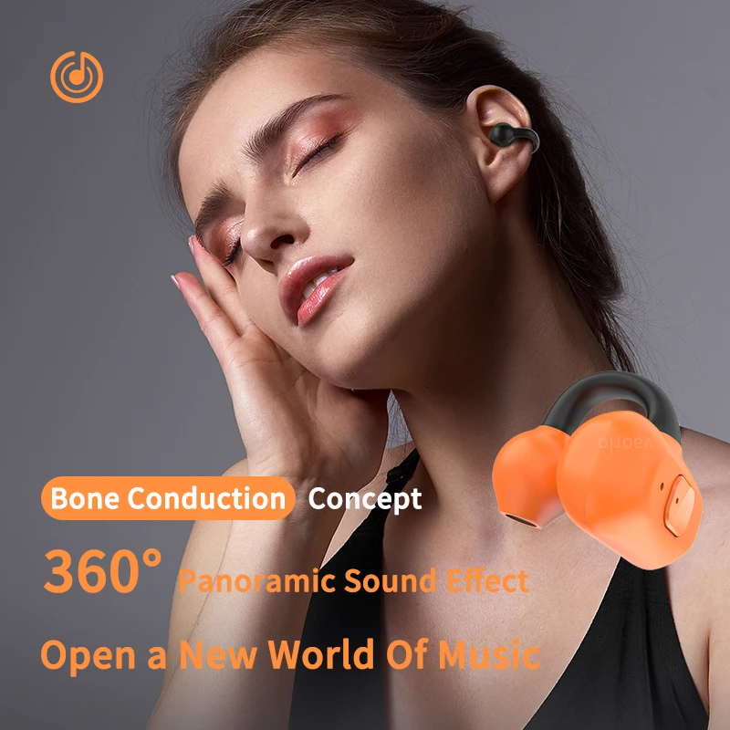 4th Gen Bone Conduction Concept Bluetooth Earphone Mini Ear-Clip Earring HIFI Stereo TWS Sports Gaming Wireless Headset With Mic