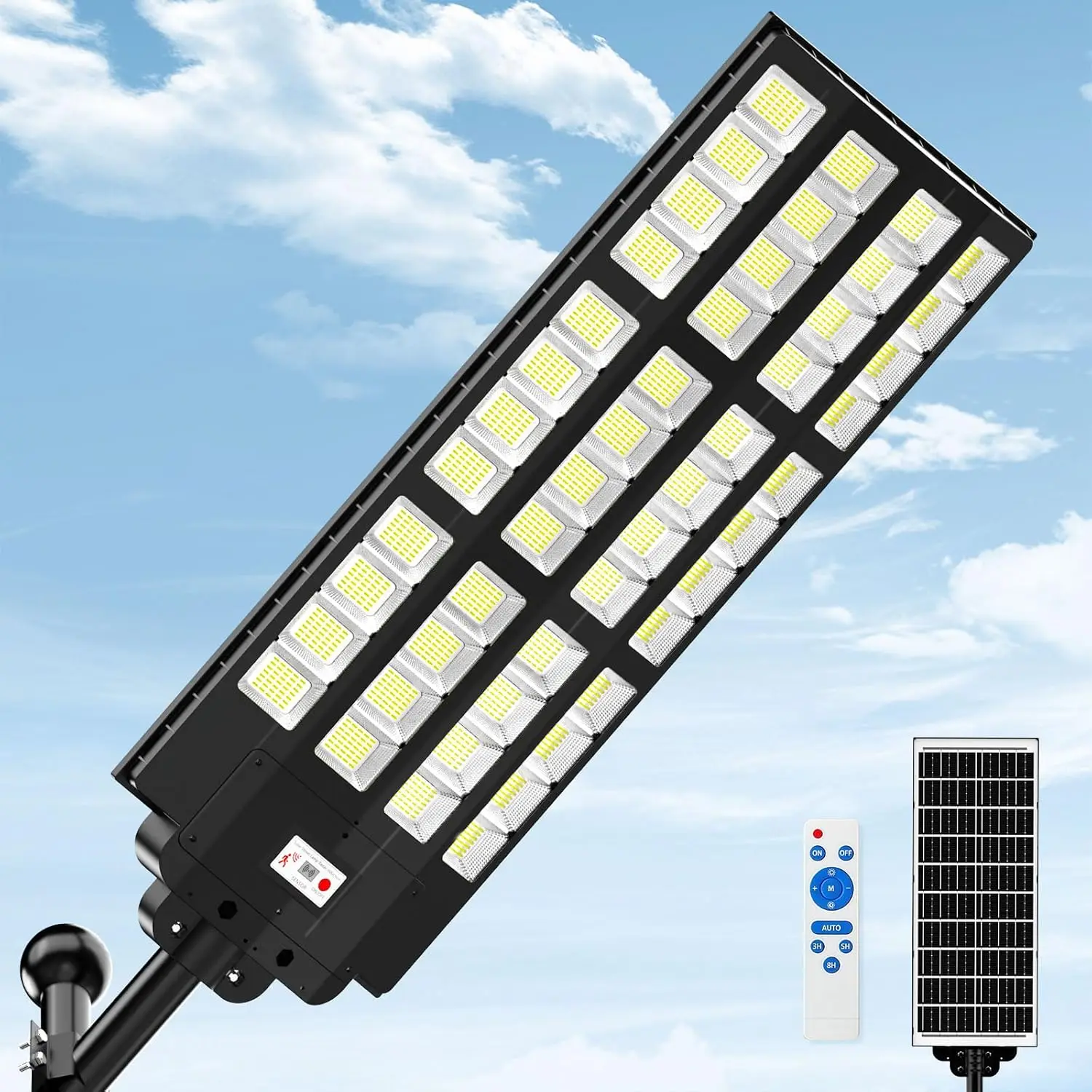 15000W Solar Street Lights Outdoor Waterproof, Heavy Duty with Remote & Motion Sensor for Parking Lot, Yard, Driveway