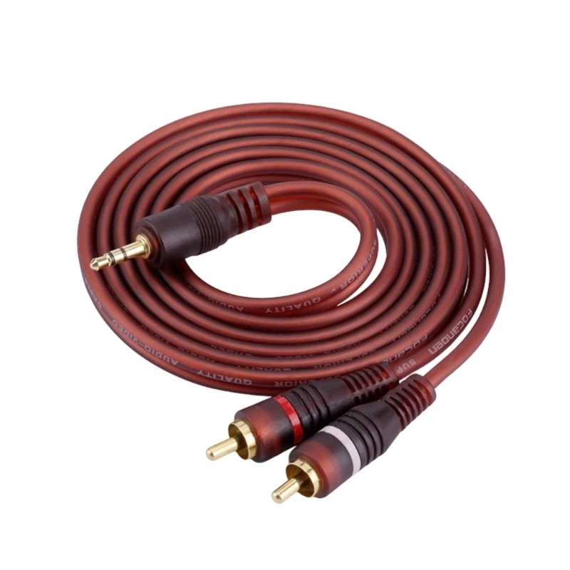 

Q6PA 3.5mm Home Media Link Cord with Split End and Gold Tone Metal Tip for Phone Laptop Speaker Input and Home Sound Use