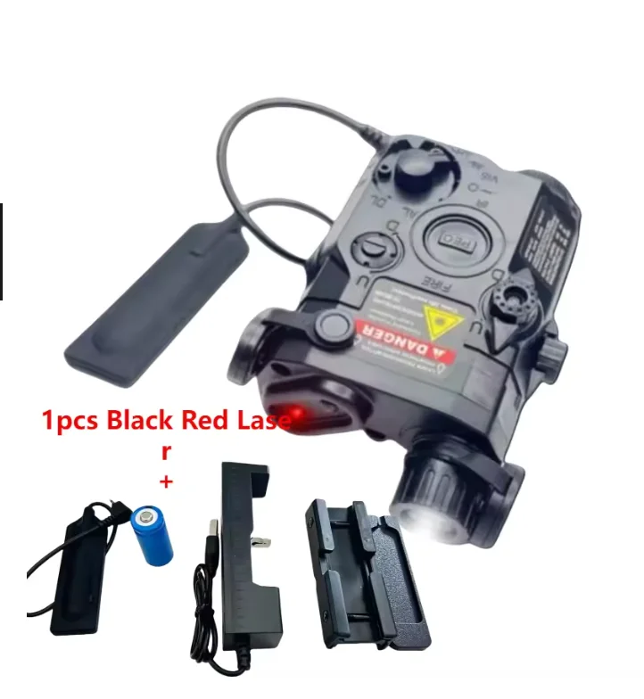 PEQ15 Tactical Infrared & Green Laser Indicator - 2.5 Interface Mouse Tail Control LED Flashlight with Fast-Slow Strobe Mode