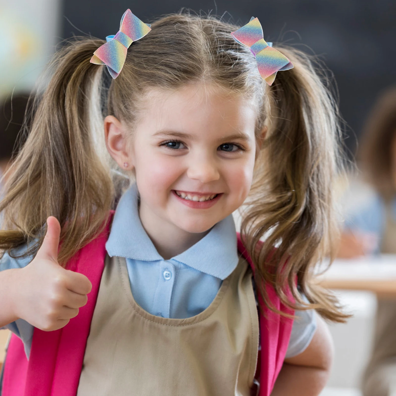 

Glitter Bow Hair Ties For Kids Elastic Ponytail Holder Cute Hair Ties For Girls Colorful Hair Accessories