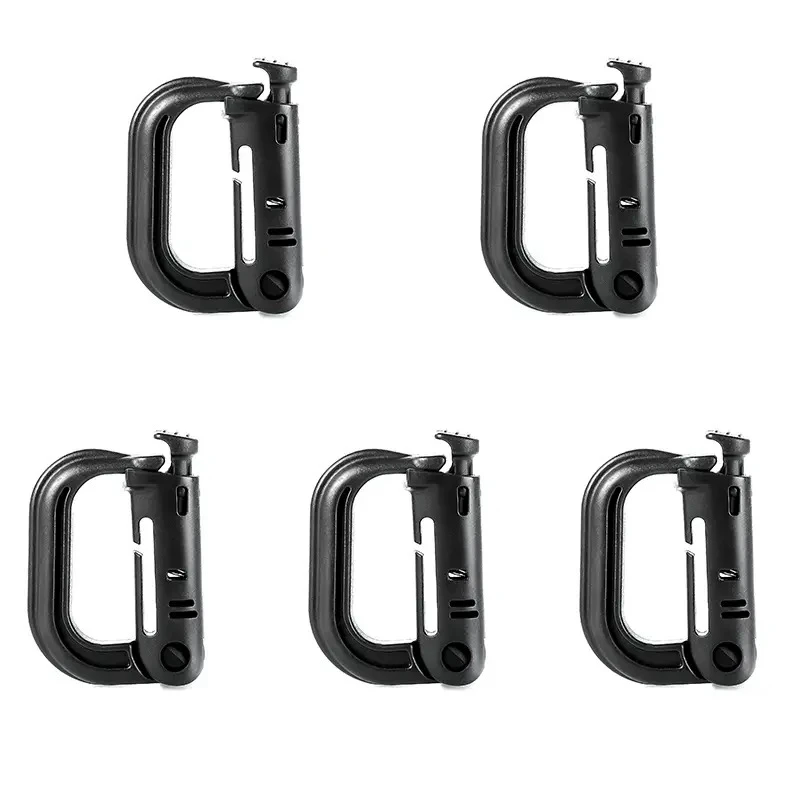 5Pcs Kunststoff D-Ring Taktische Karabiner Grimlock Lock Harte Haken Schnalle Clip Für Molle Gurtband Zubehör Rucksack/beutel/Tasche/Gürtel