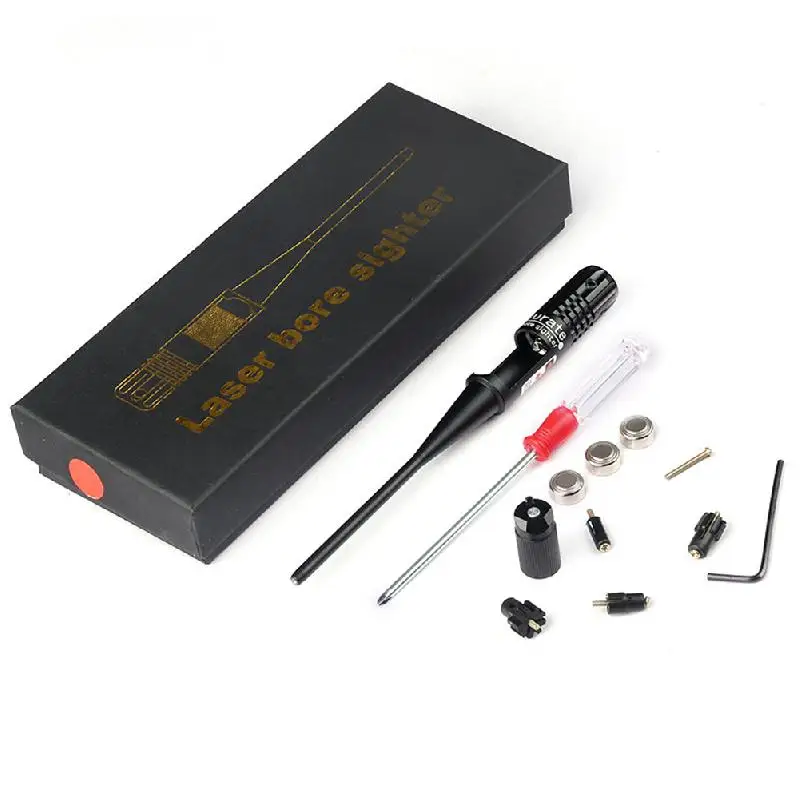 Red Dot Bore Sighter with Box, Collimator Kit, Adjustable Adapters,. 22 to .50 Caliber Scopes