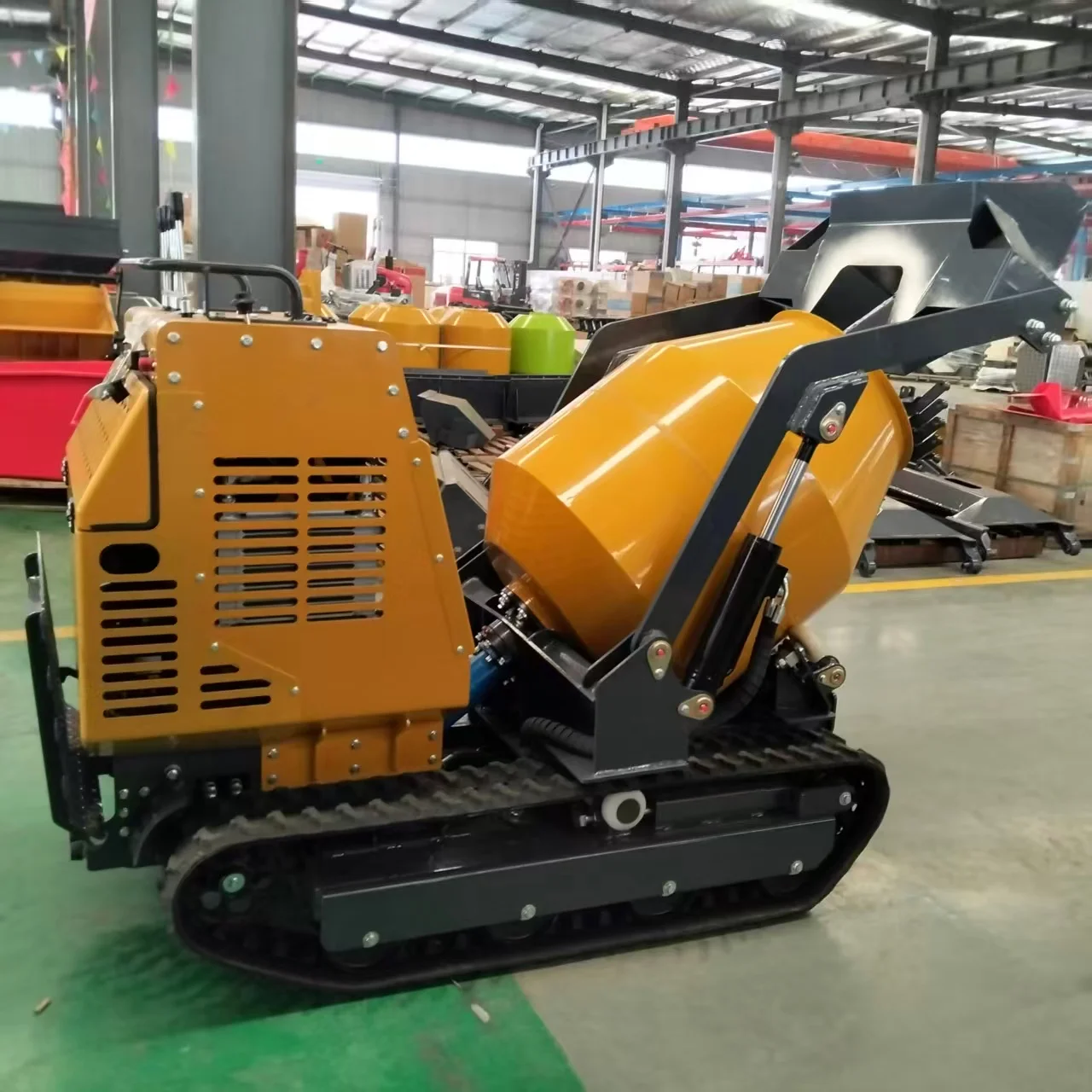 Multi-Functional AC750 Dumper With Concrete Mixer Hydraulic Unloading 100° Tilt Angle