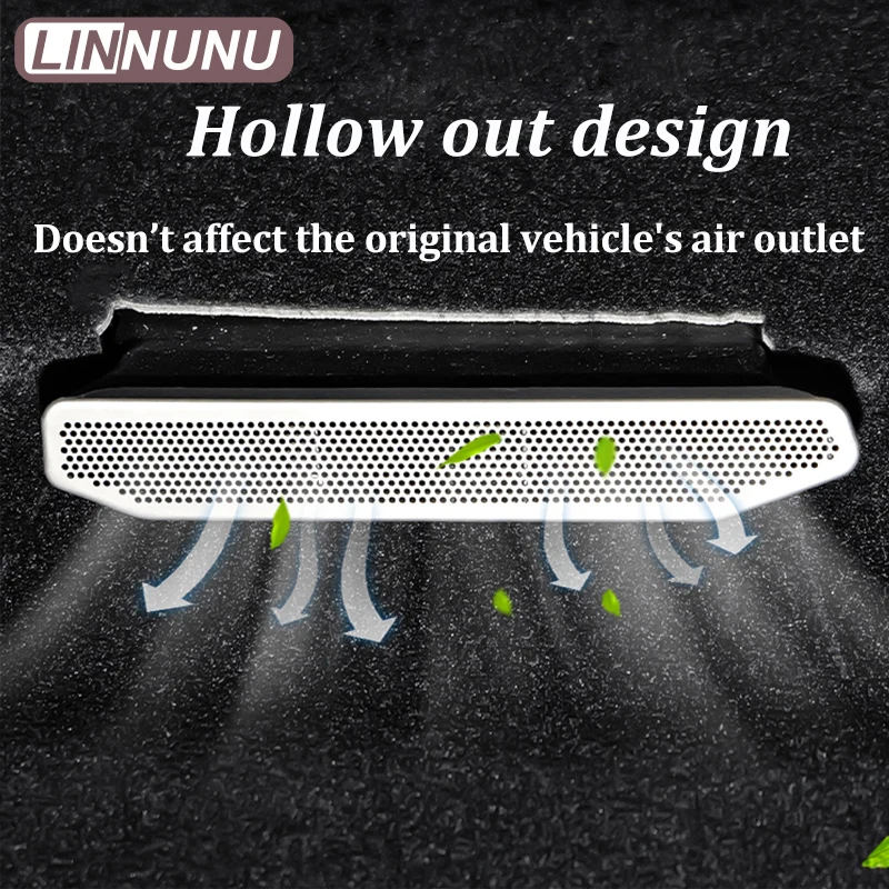 LINNUNU Backseat Air Vent Cover Air Flow Vent Outlet Grille Protec Anti Blocking Shield For Leapmotor C10 ABS Stainless steel