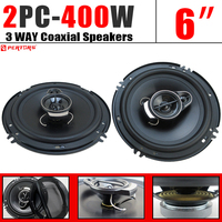 1Pair 6inch (2X 400W) 800W Car Stereo Speakers 3 Way Coaxial Audio Car Full-Range Stereo Speaker Bass Vehicle Door Subwoofer