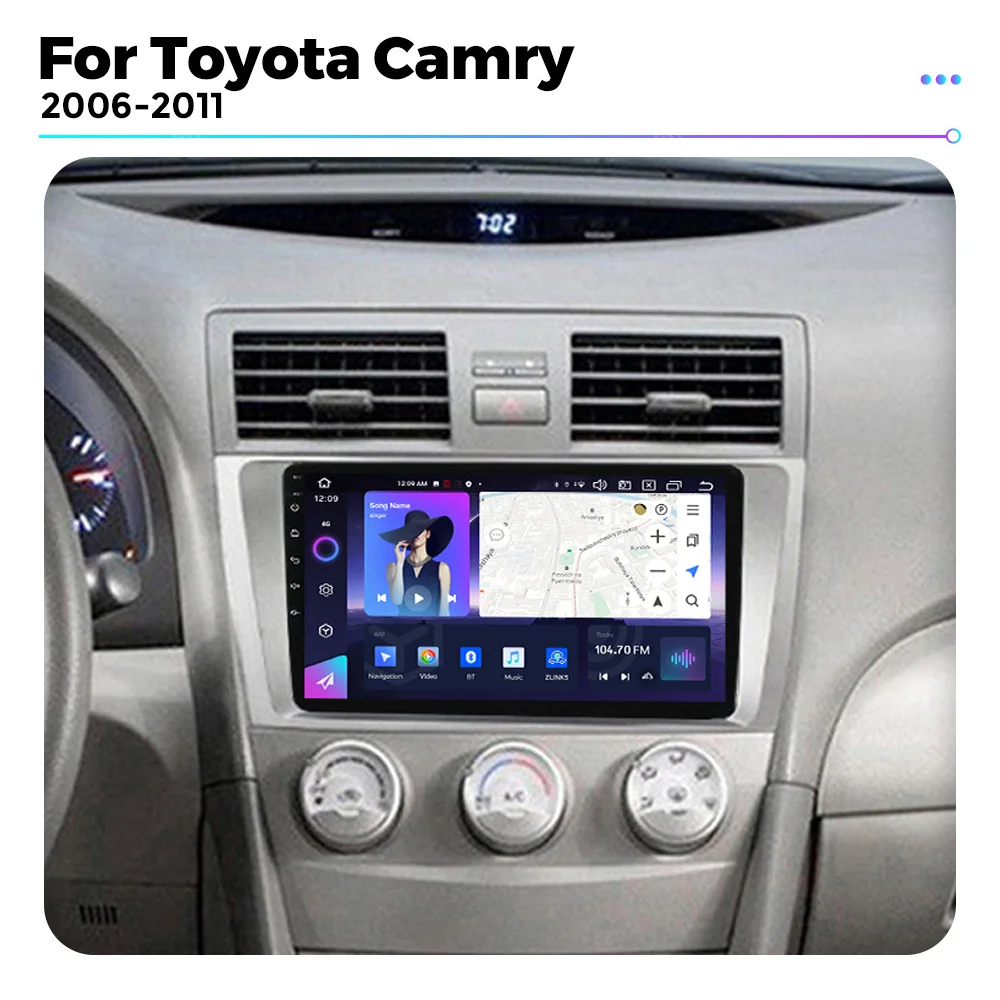 Android 13 Car Radio Multimedia Video Player For Toyota Camry 7 XV 40 50 2006-2011 Navigation GPS 8 Core Carplay Auto 4G WIFI BT