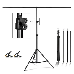 Photography 50*68CM 1.5*2M 2X2M T-shaped Background Stand Adjustable Support System Photo Studio for Non-Woven Muslin Backdrops