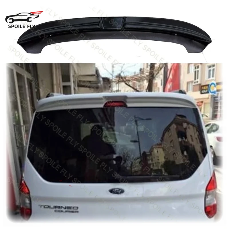 Für Ford Tourneo Courier Mk2 2014 bis 2023 Hochwertiger ABS Auto-Dachspoiler Heckspoiler Dachflügel Lippe in Glanzschwarz Bodykit
