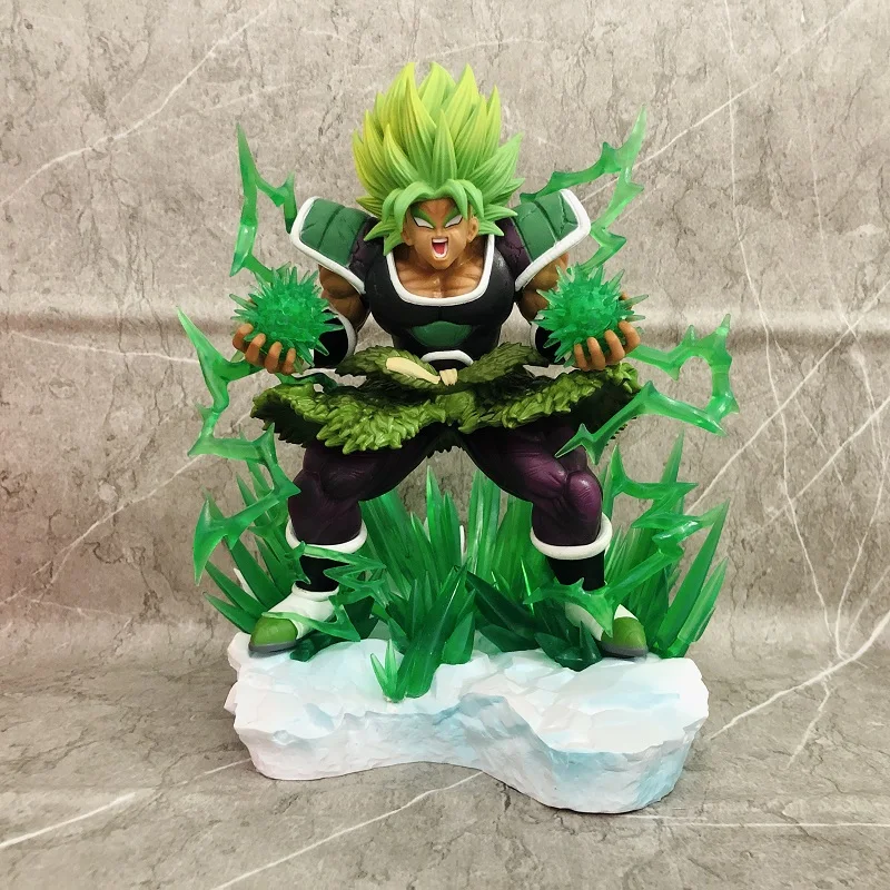 

New 25cm PVC Dragon Ball Rage Broli Combat Scenes Anime Figure Decorative Model Statue Collectible Toy Doll Gifts Color Box