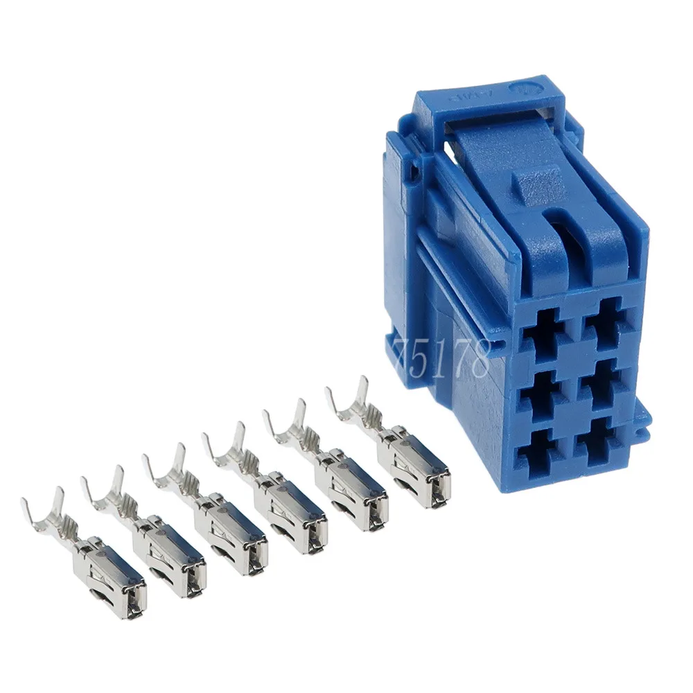 1 Set 6 Pin 1-965641-1 8-968970-1 Blue Automotive Wiring Terminal Unsealed Connector Car Accessories