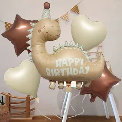 7pcs/Set Dinosaur Balloons 18inch Heart Star Balloons Set Birthday Party Decor Baby Shower Jungle Dinosaur Theme Devor Balloons