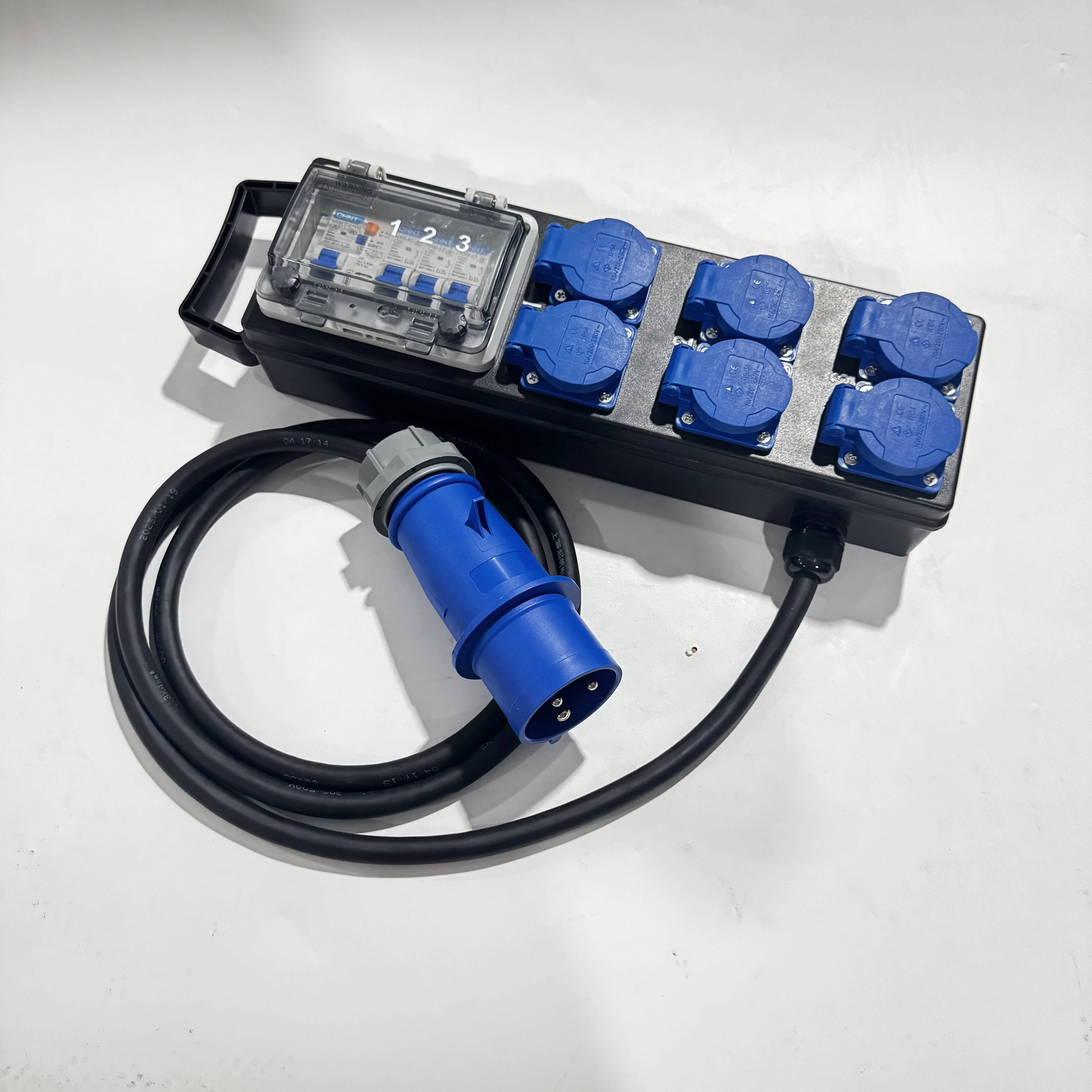 32A Single Phase Stage  o Power Distro Box with 6x16A Schuko German Sockets