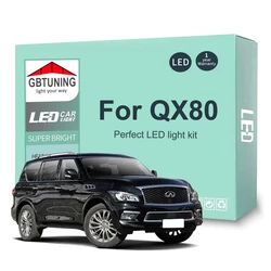 16 sztuk oświetlenie wnętrza LED zestaw żarówek dla Infiniti QX80 2014 2015 2016 2017 2018 2019 2020 2021 samochodów czytanie kopuła bagażnika Canbus