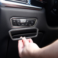 For BMW X5 G05 X7 G07 2019-22 ABS Carbon Fiber/Silver Car Headlight Switch Decoration Frame  cover Trim sticker Car Accessories
