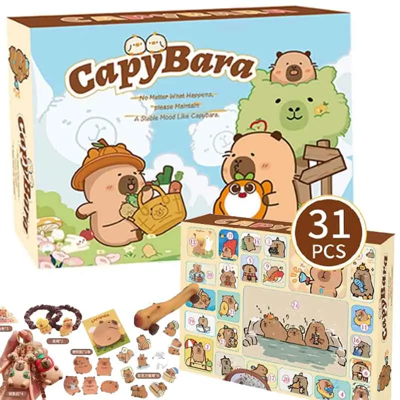 

Новинка! Адвент-календарь «Капибара»: подарочный набор с аниме-фигурками, моделями, украшениями, заколками и игрушками для девочек. Рождественский календарь обратного отсчета 2026.