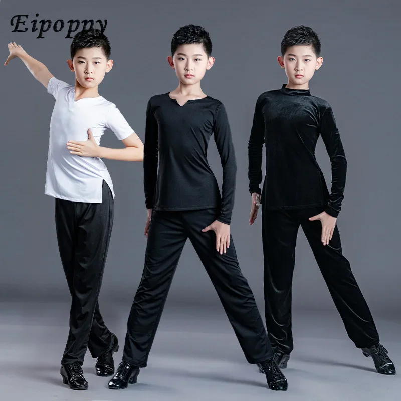 Jungen Latin Dance Wear Kinder lange und kurze Ärmel Trainings kleidung Kinder tanzen Trainings kleidung Outfit Jungen Latin