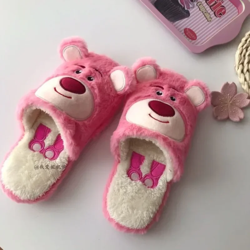 New Disney Lotso Donald duck Daisy cartoon cute autumn and winter warm cotton slippers personalized creative plush home slippers