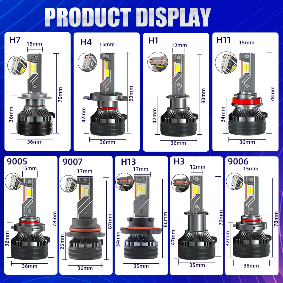 carolyn 3000W Led Headlight H7 H4 H11 Led Headlights Bulb 1000000LM 3 Copper Tube Led Lights For Car H1 H8 H9 9005 9006 12V view 6