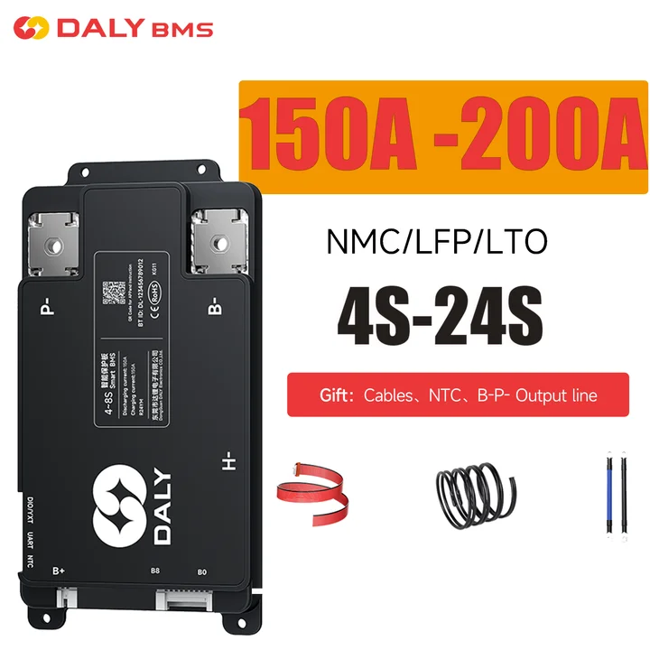

Daly Smart BMS 150A 200A 4-8S 7-17S 7-24S Smart Integrated Bluetooth Surveillance Lithium Battery Lifepo4 Li-Ion LTO