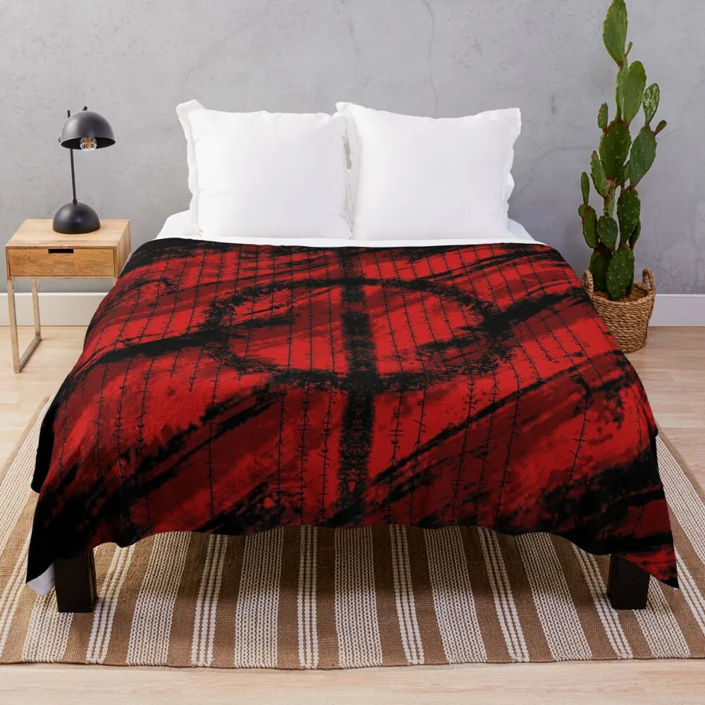 

Blood Phyrexian Writings Throw Blanket Bed covers Retros blankets ands Flannel Blankets