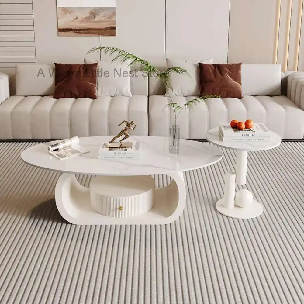 

aesthetic Oval Coffee Tables storage luxury Minimalist Living Room coffee tables minimalist Study mobili per la casa furniture