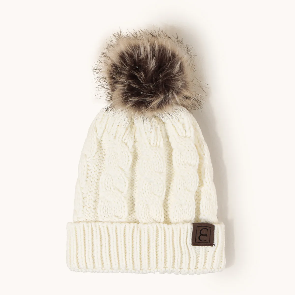 Autumn and winter men's and women's casual simple and versatile wool ball Fried Dough Twists knitted hat for warmth