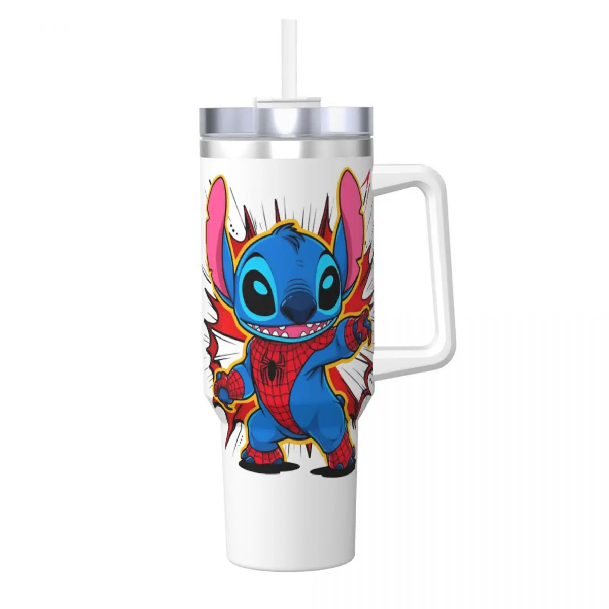

Stitch As Spider Man Tumbler Cold Drink Water Bottle Heat Preservation Stainless Steel Coffee Mug Printed Travel Car Mugs