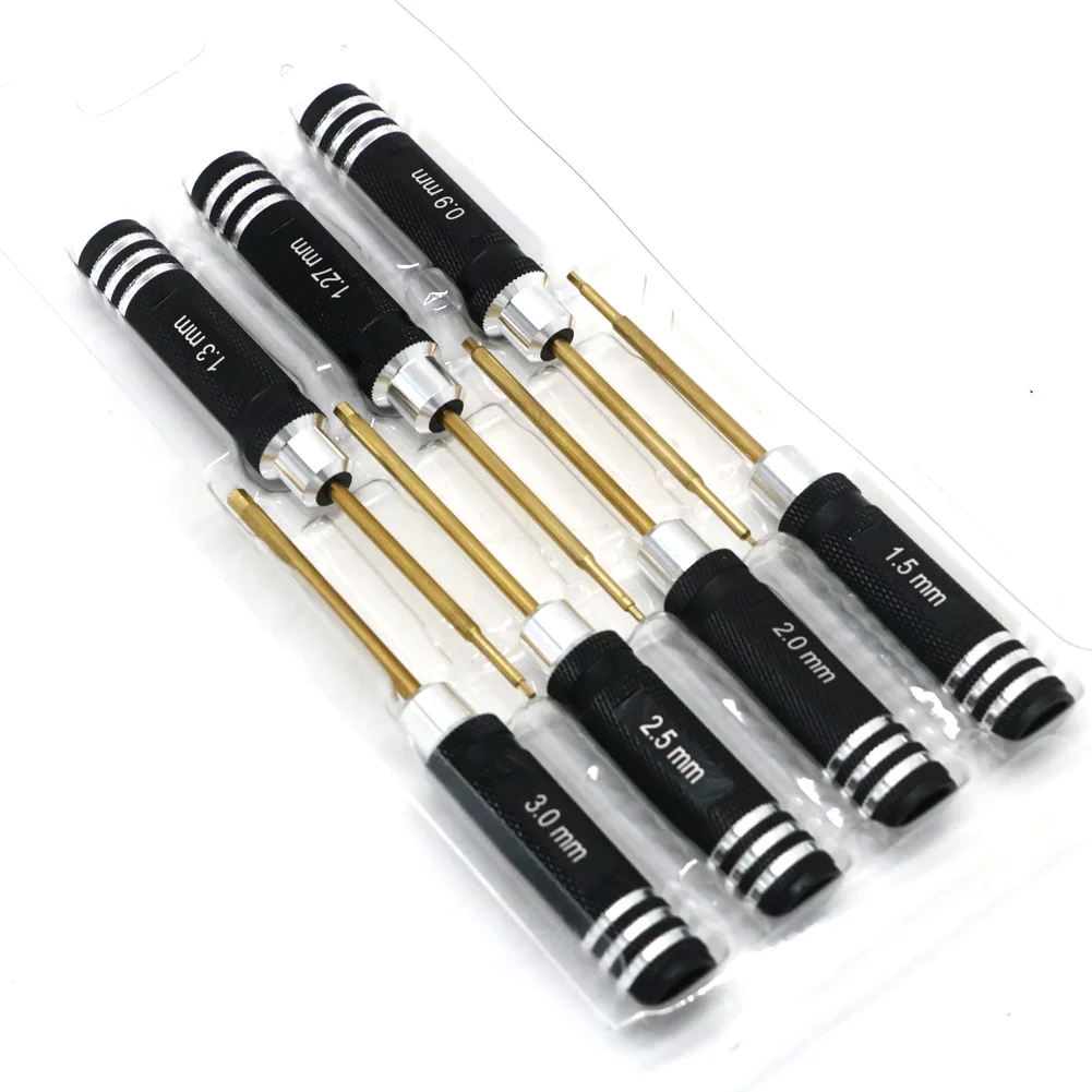 7pcs Titanium Plated Mini Precision Hex Screwdriver Set for RC Helicopter Drone Aircraft Model Repair Allen Driver Tool Kit