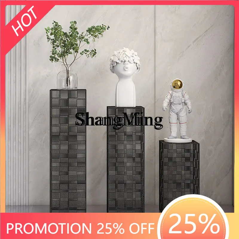 FG 모던 미니멀리스트 철제 아트 플라워 스탠드 거실 코너 사이드 테이블 실내 인터넷 라이트 럭셔리 베이스 높이 조절 테이블