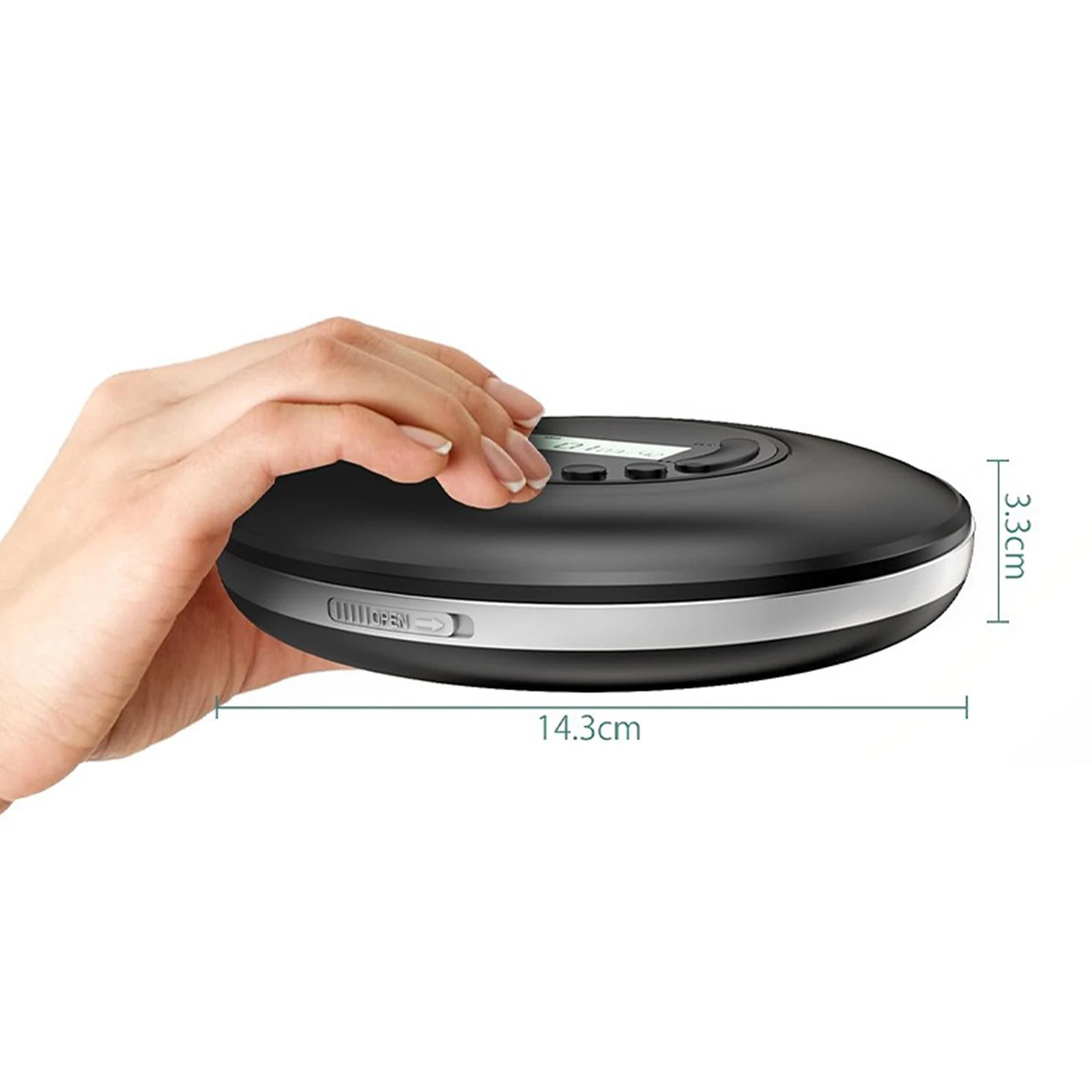 휴대용 CD 플레이어 MP3 음악 플레이어, LCD 디스플레이, A-B 반복 기능, 가정 여행용 개인 CD 플레이어