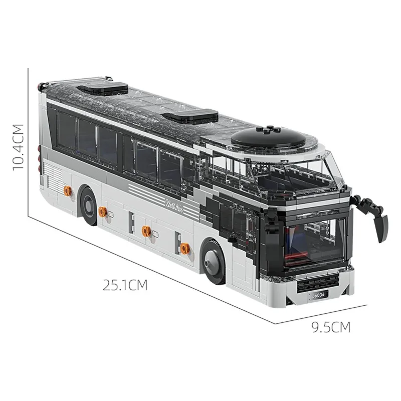 811PCS Double-Decker Tour Bus Building Blocks DIY ชุดสําหรับเด็กสะสมเดสก์ท็อปตกแต่งวันหยุดไอเดียของขวัญ