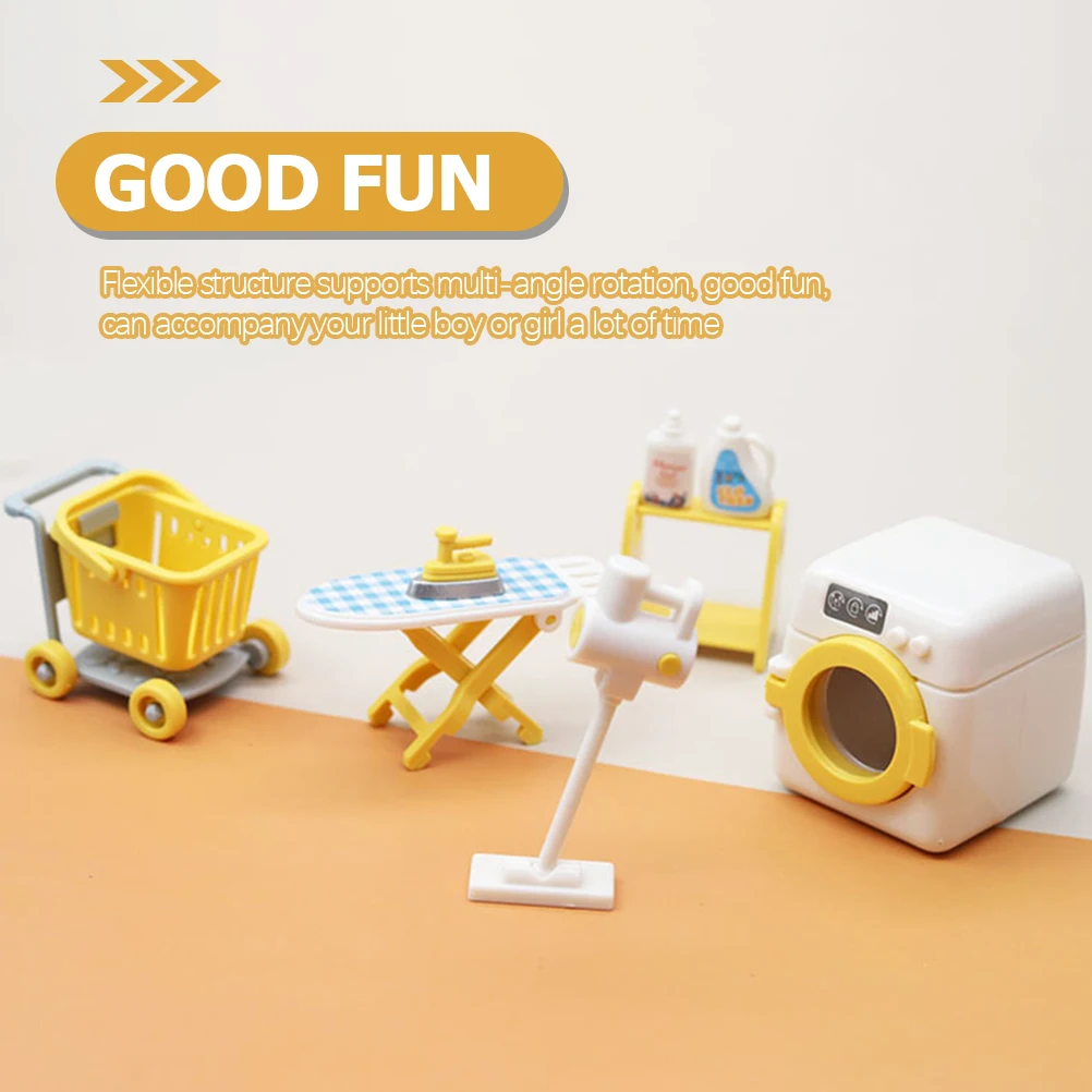 

Mini Washing Machine Set Kids Realistic Toy for Cleaning Toys Miniature Toddler