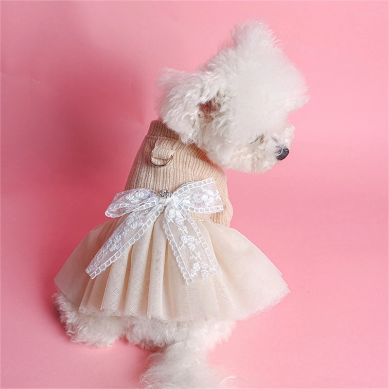 ชุดเจ้าหญิงสุนัขสำหรับสุนัขสาวสุนัข ชุดลูกสุนัขชุดสุนัข Bows DROP Shipping