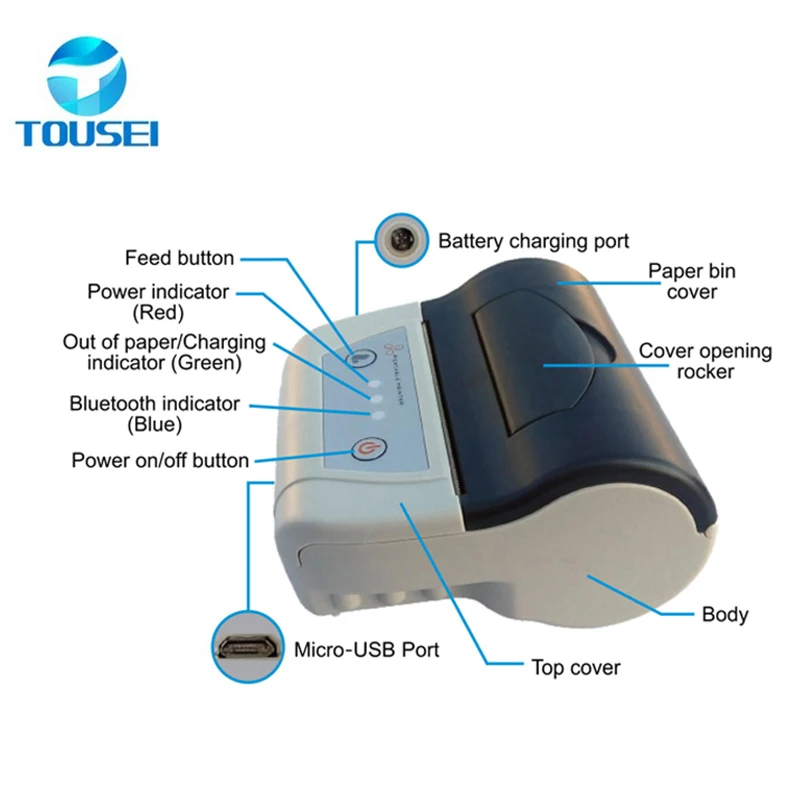 Ts-M330 3 Inch 80mm Portable Small Thermal Wireless Printer Impresorass Handheld Invoice Printer Qr Code Thermal Printer