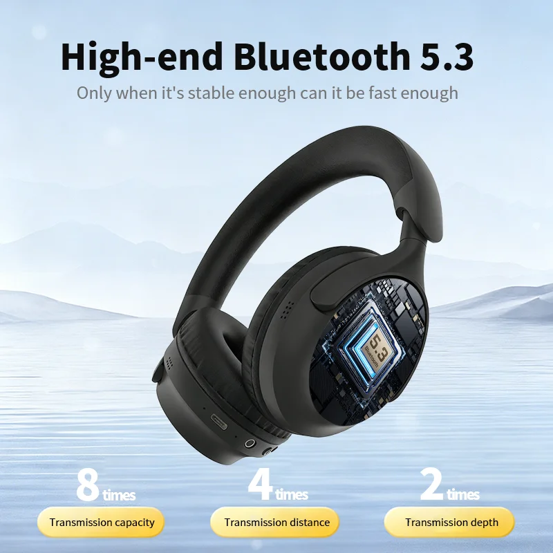 

Foldable Wireless Headphone Bluetooth 5.3 HIFI Stereo Gaming Earphone Noise Cancelling Comfortable Headset 32H Battery Life