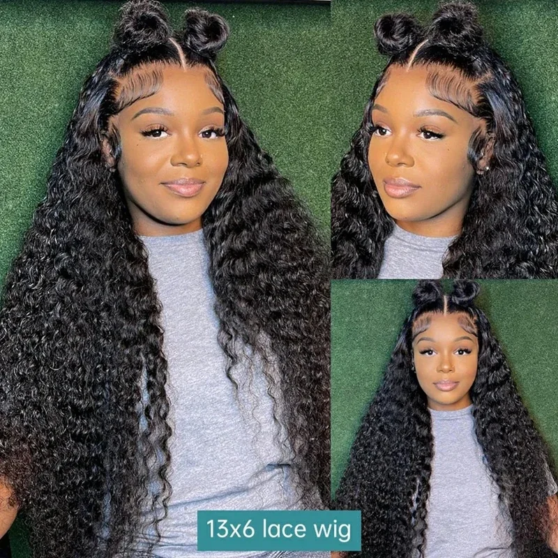 lowa peruka z głębokimi falami 13x6 13x4 Hd Lace Human Hair Lace Frontal Wig 30 40 Inch Curly Lace Front Human Hair Wigs for Women