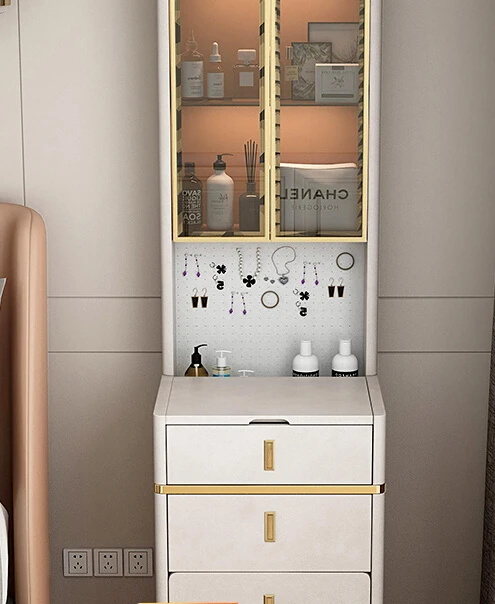 Household floor to ceiling makeup cabinet, bedroom flip mirror storage, four bucket cabinet height