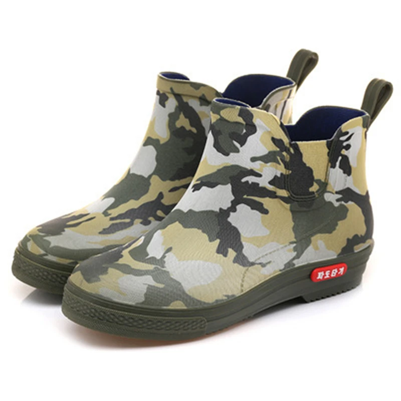 Fly Fishing Boot Water Shoes Men New Fashion Camouflage Waterproof Hunting Non-slip Upstream Rocky Outdoor Short Tube Rain Boots