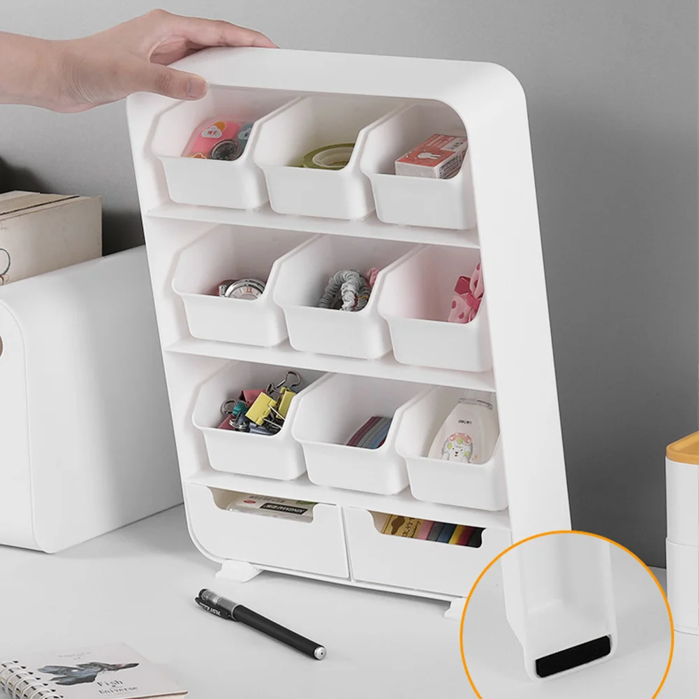 Desk Makeup Organizer Desktop Storage Box With Ample Sliding Drawer Multifunctional Home Storage For Kitchen Bedroom Living Room