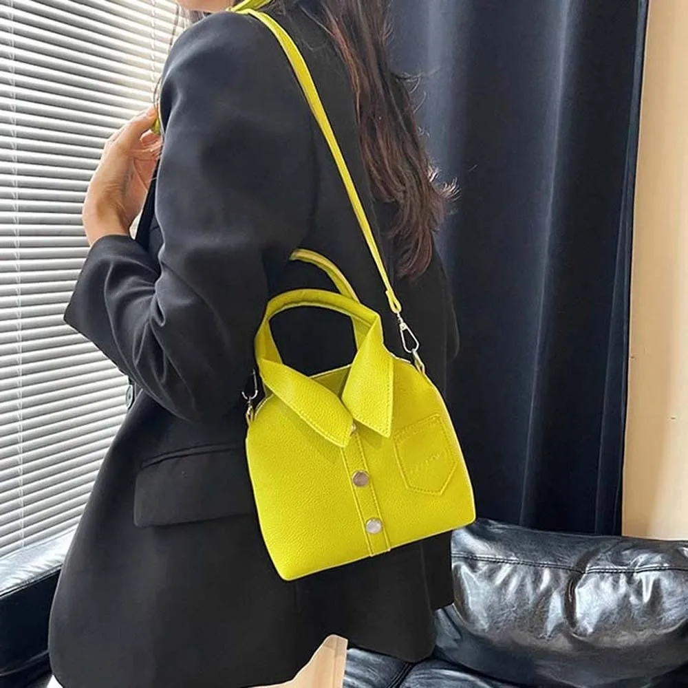 

Элегантная сумка через плечо в форме одежды из искусственной кожи, креативная квадратная компактная сумка на плечо, рубашка в форме корейского стиля, женская сумка