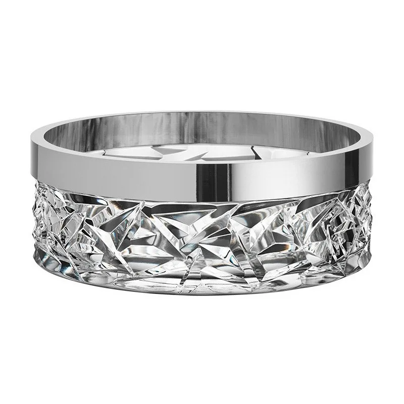 

Handmade crystal glass bowl household Nordic style transparent creative fruit salad bowl