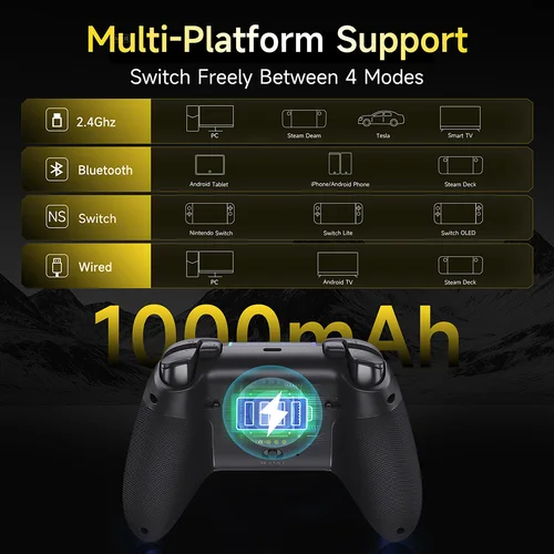 Imagen 2 del producto Controlador de disparadores de impulso EasySMX X05 Pro Compatible con PC/Switch/teléfono Android/iOS/TV/steam, botón de silencio, motores de ronquidos