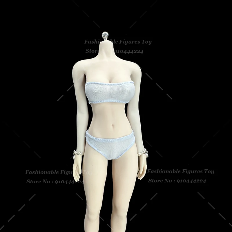 2 نمط 1/6 النساء الجندي الملابس الداخلية مطاطا مطاطا الملابس الداخلية تانك المحاصيل الأعلى ملفوفة البرازيلي السروال مجموعة صالح 12 "عمل الشكل الجسم #6