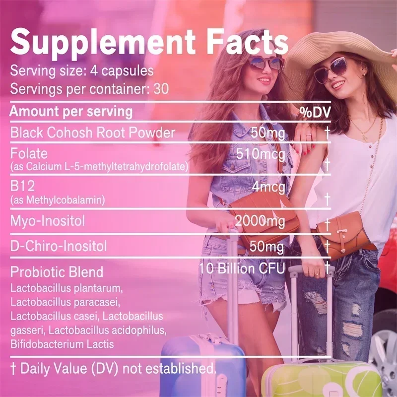 توازن الهرمونات + البروبيوتيك - يدعم صحة المرأة ووظيفة المبيض، ويخفف من الانزعاج أثناء الرضع - 120 قطعة